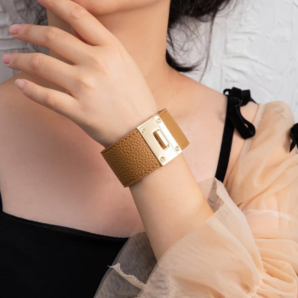 Braid Leather Wrap Bracelet Trendy Stackable Crys… - image 2